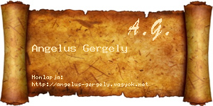 Angelus Gergely névjegykártya